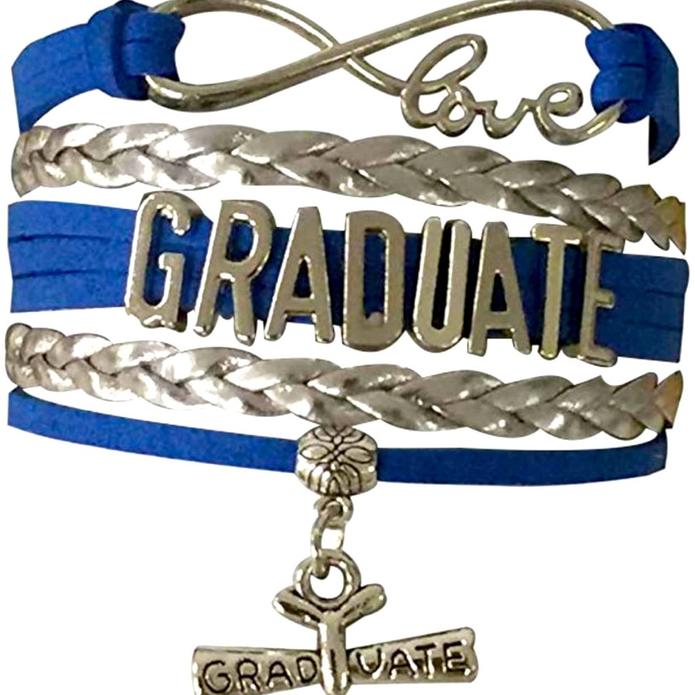 Graduation Jewelry Graduate Bracelet Blue Silver Love Graduation Gift